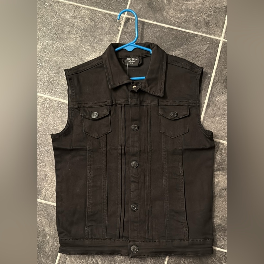 Children's Black Denim Vest